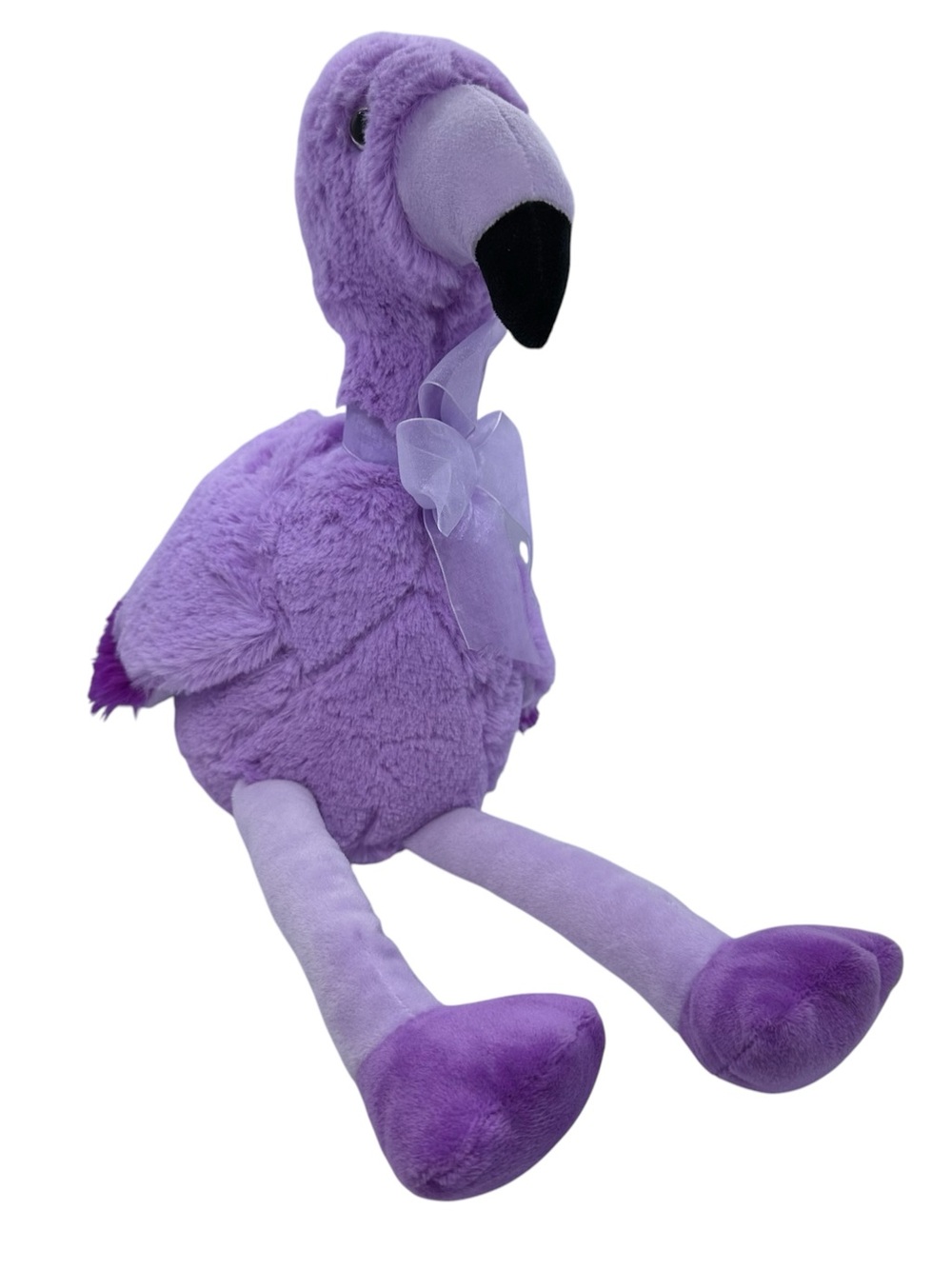 2019 KellyToy Purple Flamingo Plush Bird Chiffon Bow Black Eyes Beak 18" w/Tag
